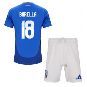 Italia Nicolo Barella #18 Hjemme skjorte til barn EM 2024 Kortermet (+ korte bukser)